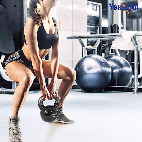 Yes4All Combo Kettlebells Vinyl Coated Weight Set for Strength Training X41982