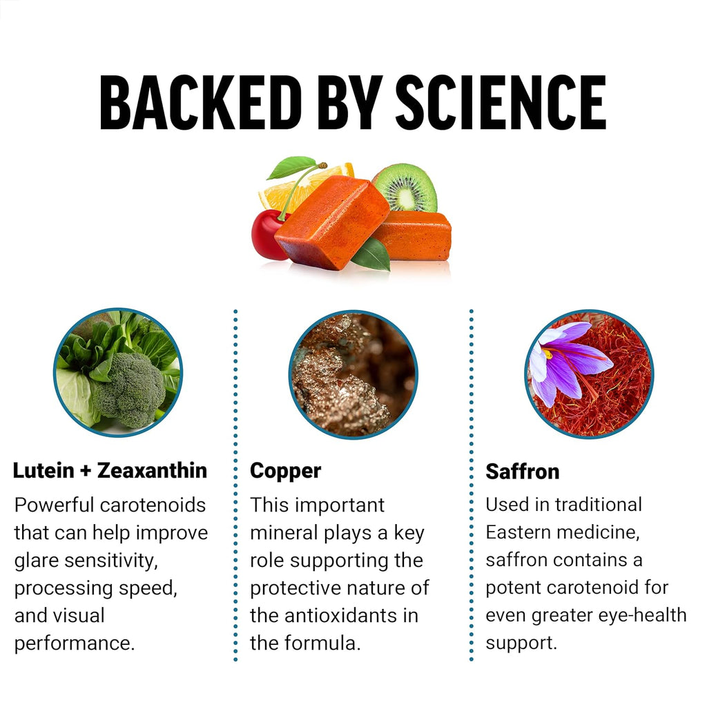 FORCE FACTOR AREDS2+ Eye Vitamins with Lutein & Zeaxanthin, Tropical Punch, 60 Soft Chews M698555