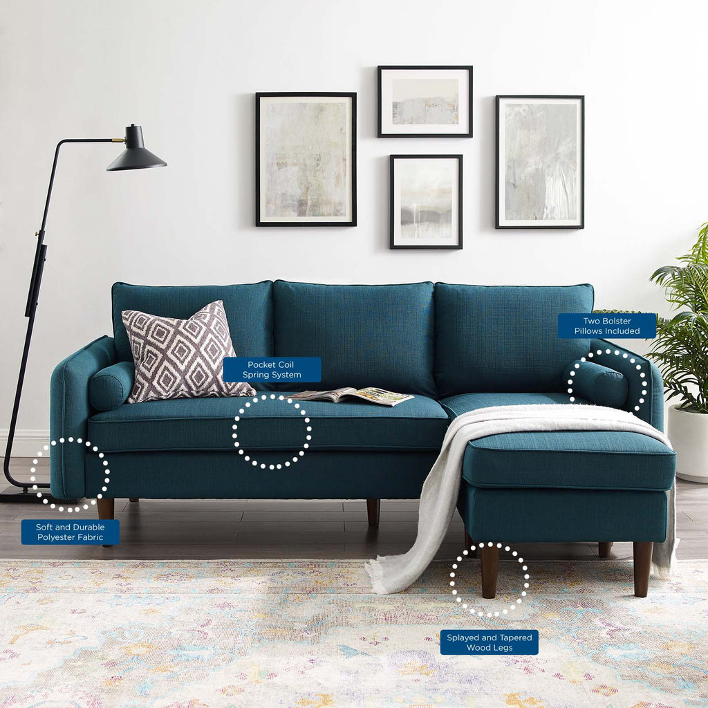 Navy Blue Fabric Sectional Sofa Set C37521