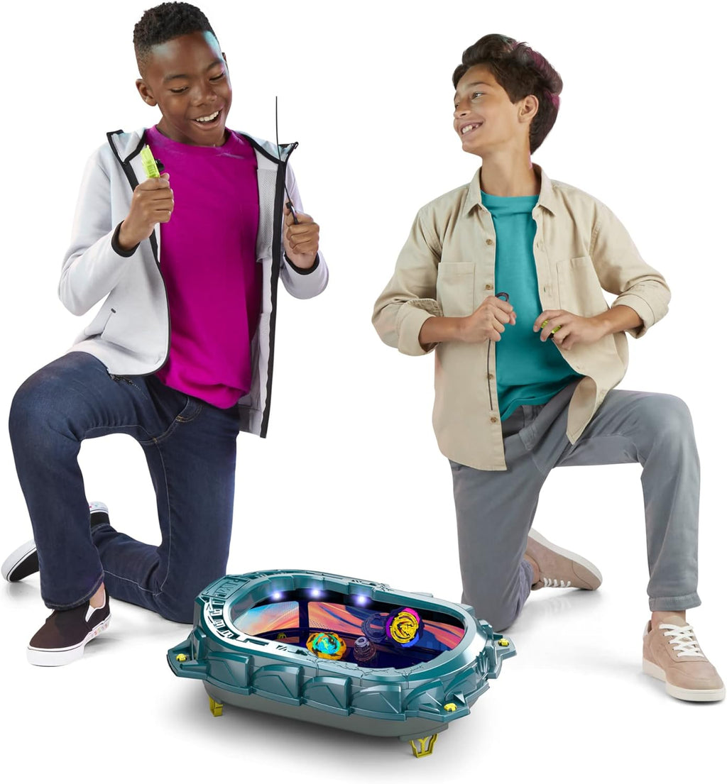 BEYBLADE Burst QuadStrike Light Ignite Battle Set Stadium with 2 Tops and 2 Launchers Y56778