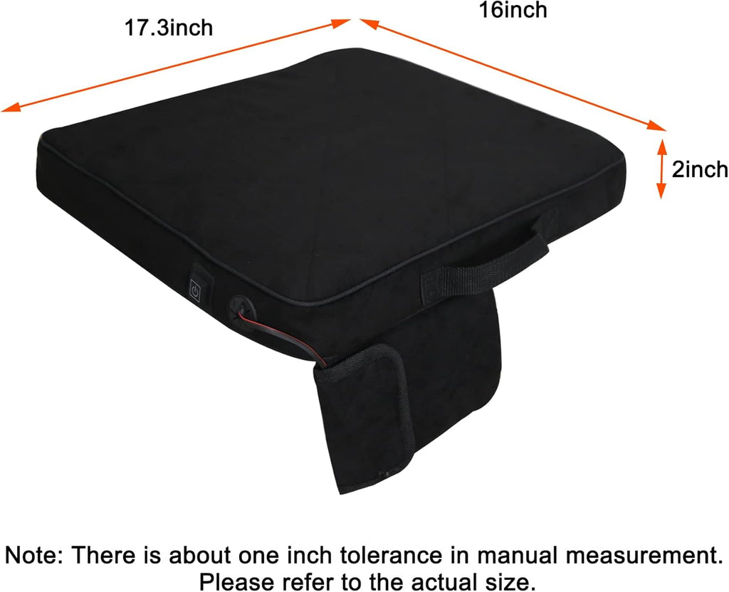 Portable Heated Seat Cushion with 3 Settings, Memory Foam for Camping, Office, Stadium N808