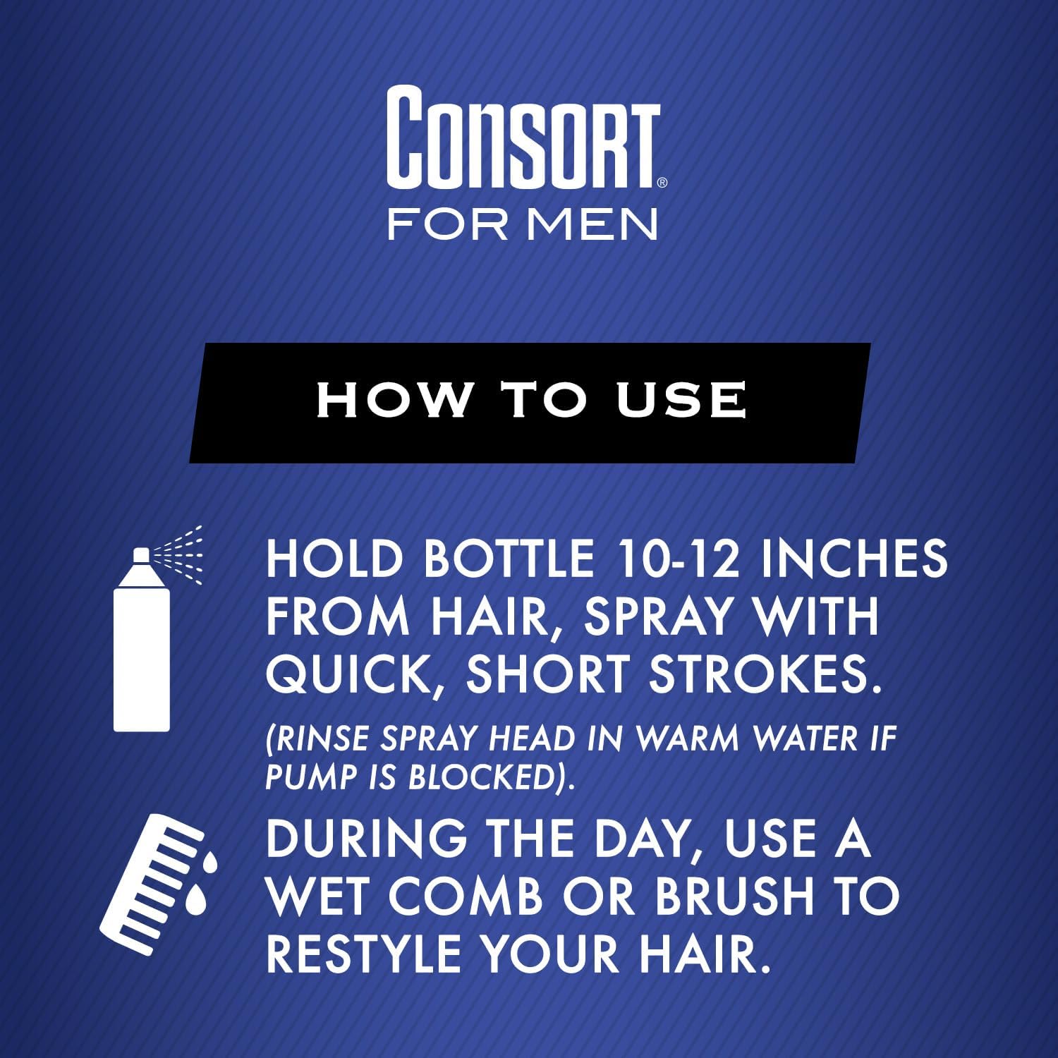 Consort Hair Spray for Men, Extra Hold, Unscented, Non-Aerosol, 8 fl oz F237