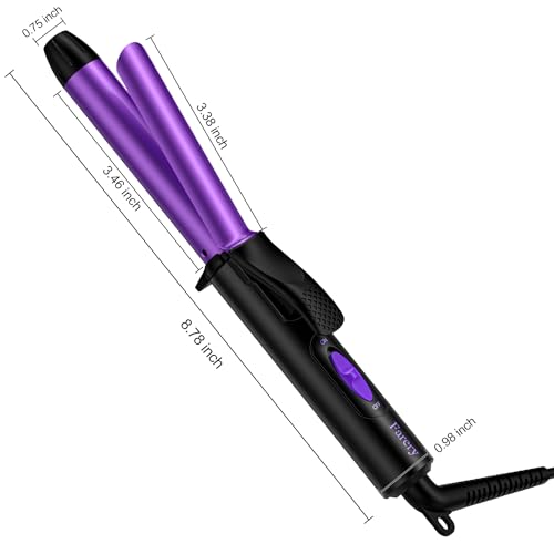 Travel Size Curling Iron Dual Voltage, 3/4 Inch Barrel, Ceramic Mini Hair Curler F39788