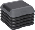 16"" x 16"" Adjustable Height Stepper Square Workout Aerobic Platform w/ 4 Risers, Grey&Black