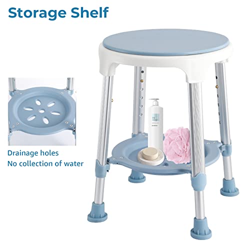Swivel Shower Stool for Seniors, Adjustable Round Bath Seat, 350LB Capacity D3131