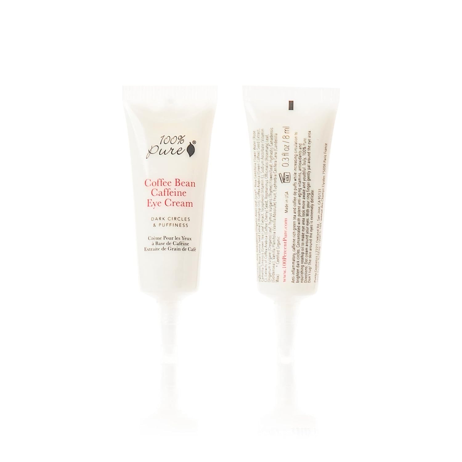 Pure Coffee Bean Caffeine Eye Cream with Green Tea, Rose Hip, Vitamin E, 0.3 oz G6741