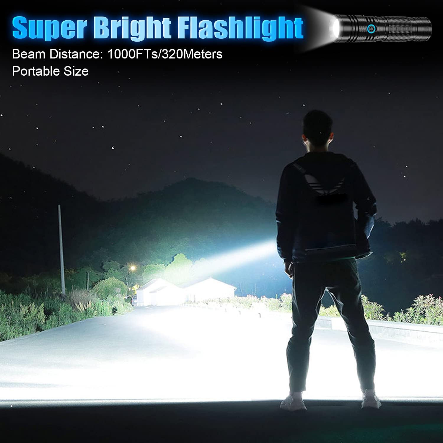 XHP50.2 Rechargeable LED Flashlight, 1200 Lumens, Waterproof D163