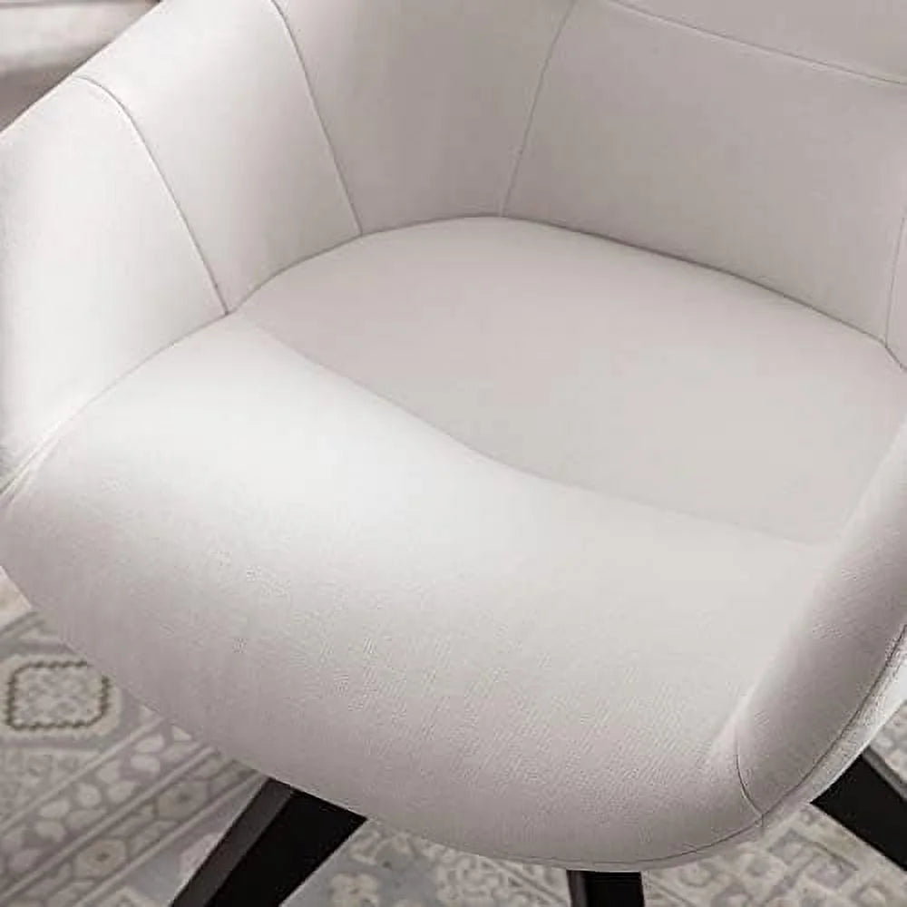 HOOMZNB Mid Century Modern Swivel Accent Chair with Wood Legs Light Grey R99366
