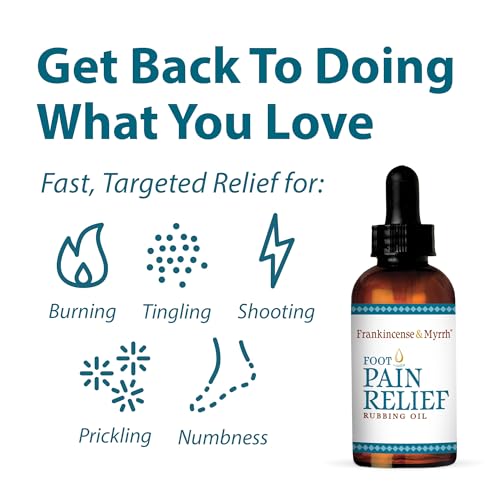 Frankincense & Myrrh Foot Pain Relief Rubbing Oil with Essential Oils, 2 Pack T260781