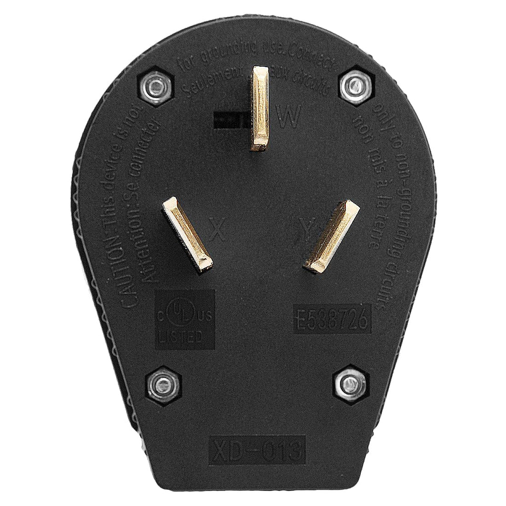 50Amp 3-Prong Dryer Plug Nema 10-50P, 125/250V, 3 Pole 3 Wire C8454