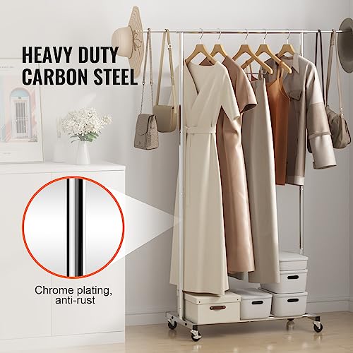 VEVOR Heavy Duty Clothes Rack, Double Hanging Rod, Adjustable Height, 600 lbs Capacity P7800