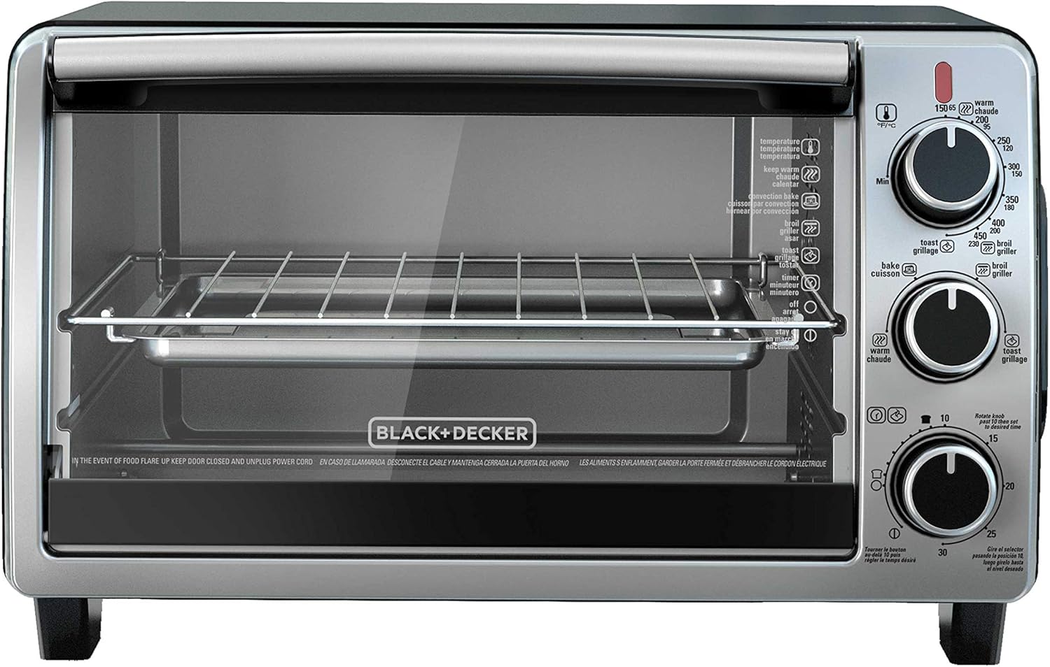 BLACK+DECKER TO1950SBD 6-Slice Convection Oven, Black/Silver I657523