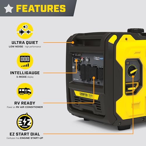 Champion Power Equipment 6500-Watt Portable Inverter Generator with CO Shield Y8236