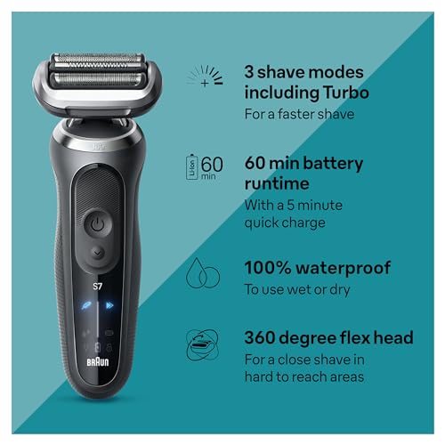 Braun Series 7 7075cc Electric Foil Shaver for Men, Wet & Dry, with Beard Trimmer Q866