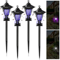 4 Pack Solar Bug Zapper Outdoor Waterproof Mosquito Zapper Outdoor Mosquito Repellent Trap Solar Powered Bug Lights for Outside Fly Mosquito Killer Outdoor for Home Camping Backyard (Elegant Style)