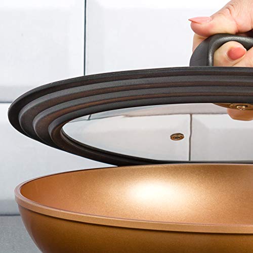 Ecolution Universal Lid for Pots and Pans, Tempered Glass, Fits 9.5-12 Inch, Black S51910