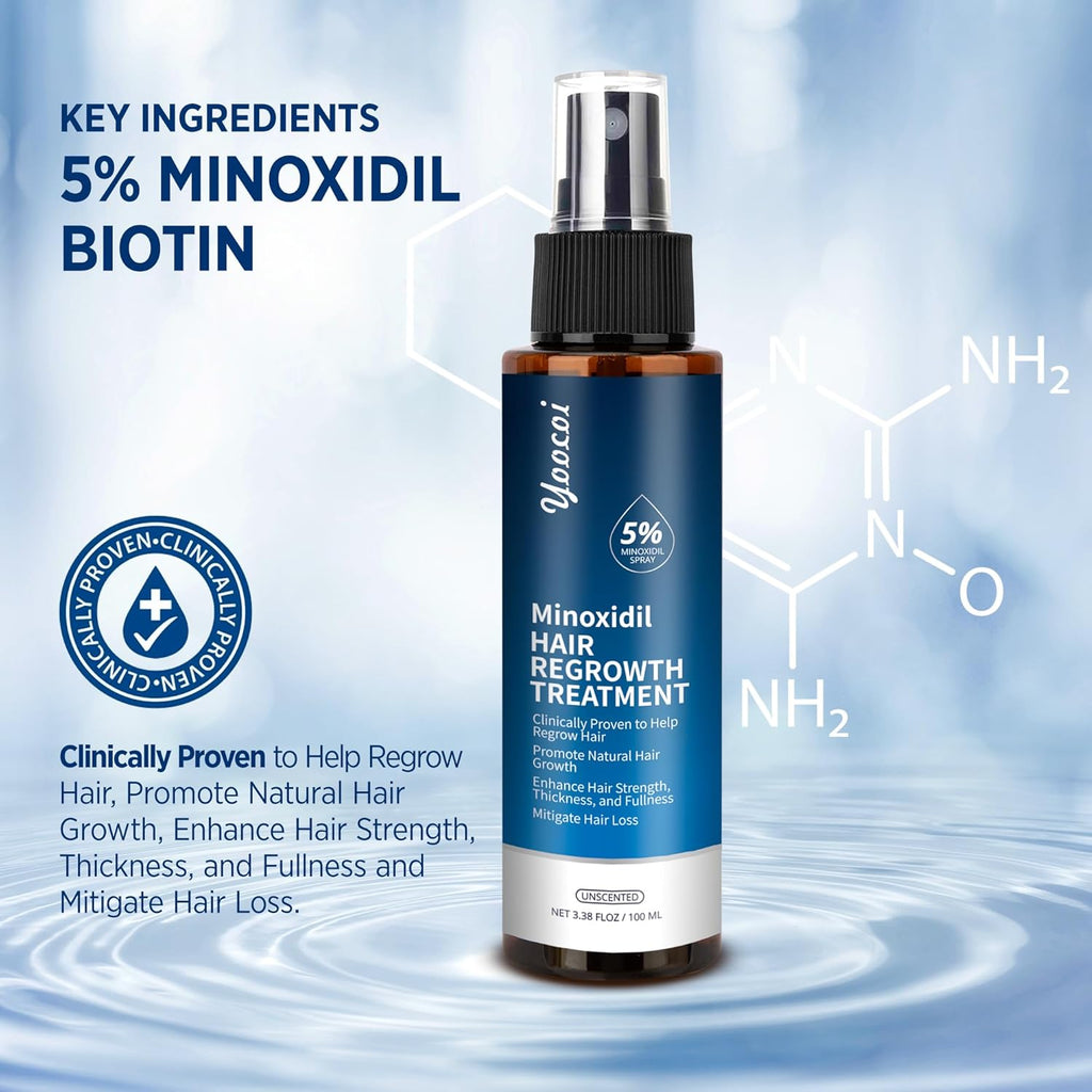 Minoxidil 5% Hair Growth Serum for Men and Women with Biotin 100ml X1427