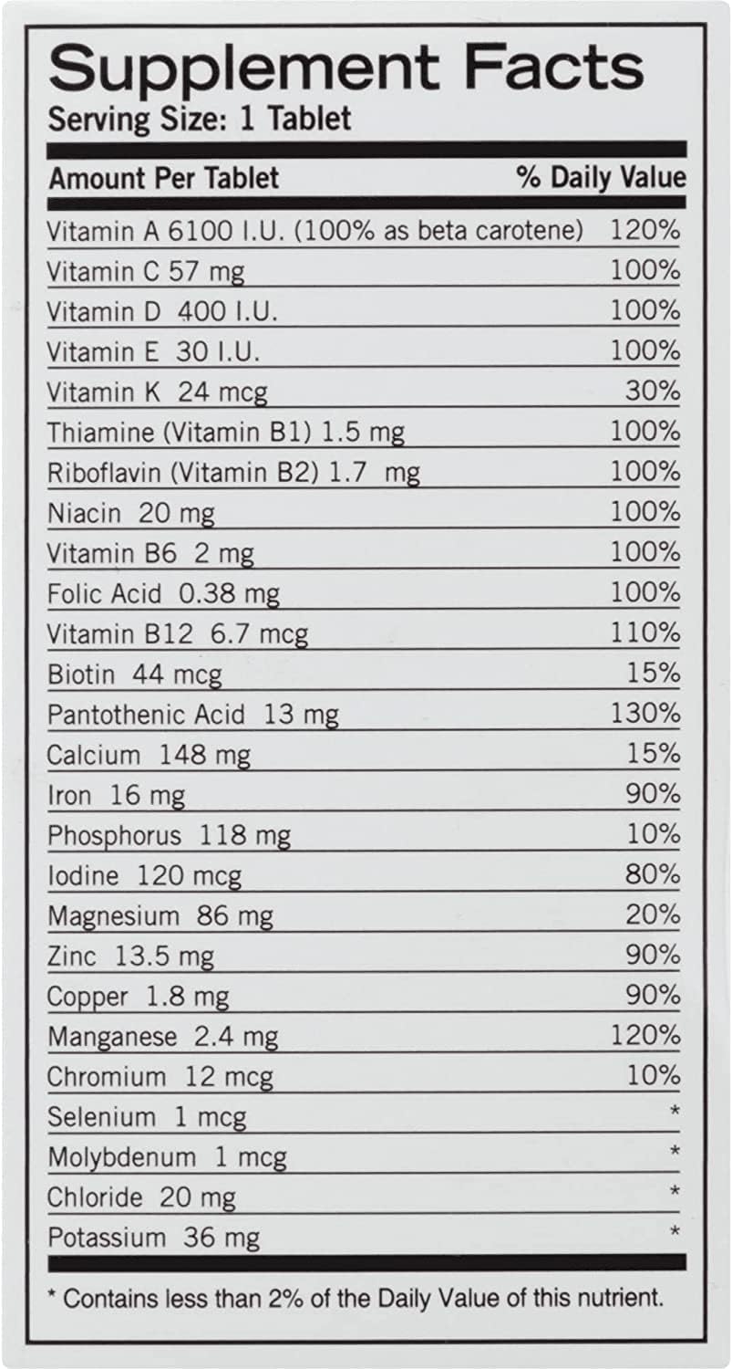 Geritol Complete Multi-Vitamin Mineral Supplement Tablets, 100 Count E550