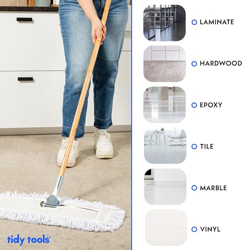 Commercial Dust Mop 36 in for Hardwood Floors, Cotton Reusable Head Q24855