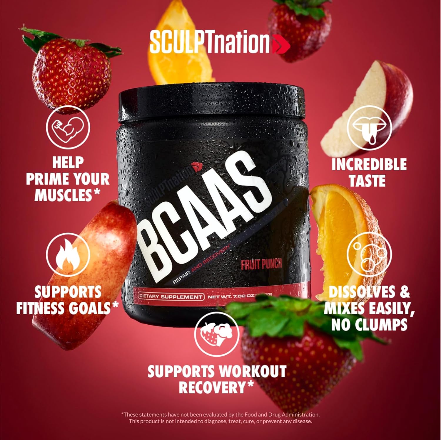 Sculpt Nation by V Shred BCAA Powder, Fruit Punch, 30 Servings R9018