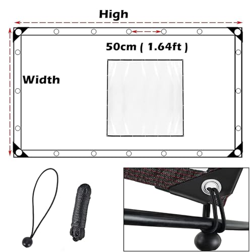7x7 FT Clear Waterproof PVC Tarpaulin for Garden Pavilion W36389