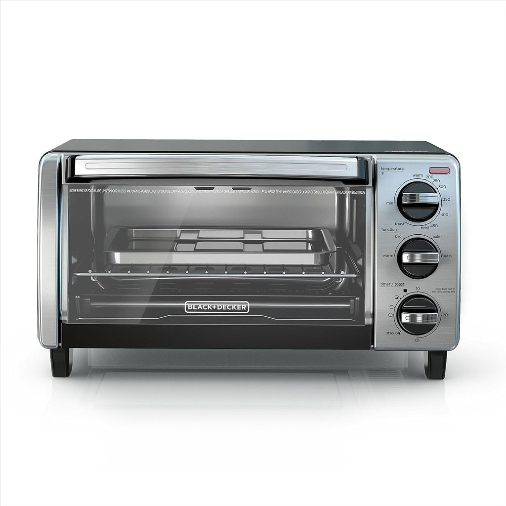 BLACK+DECKER TO1750SB 4-Slice Toaster Oven, Stainless Steel S86551