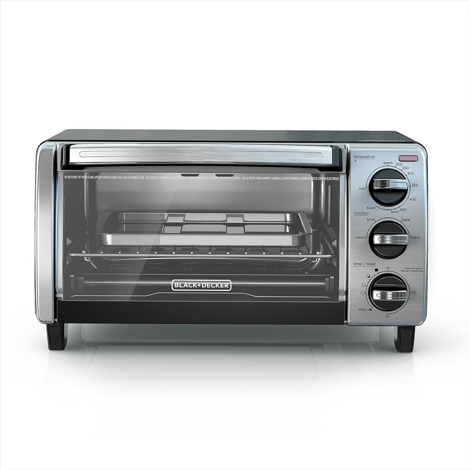 BLACK+DECKER TO1750SB 4-Slice Toaster Oven, Stainless Steel S86551