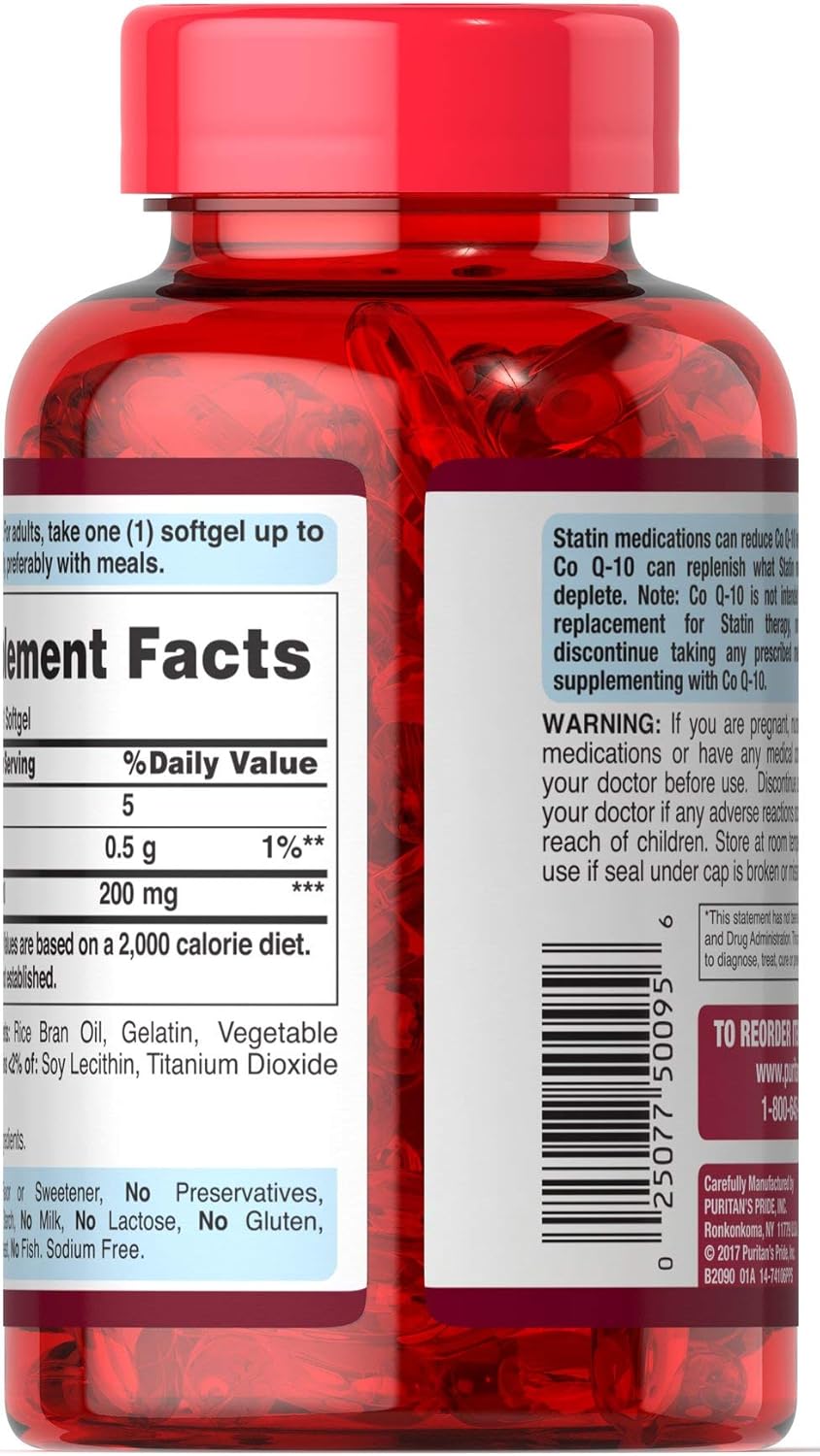 Puritans Pride Q-Sorb CoQ10 200mg, 240 Count C45871
