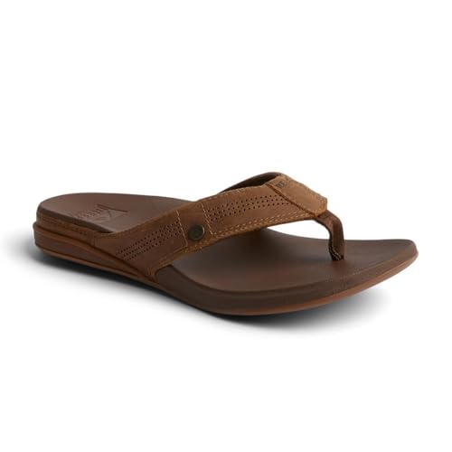 REEF Cushion Lux Men's Flip Flop, Leather Strap V91842