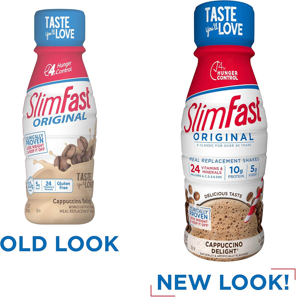 SlimFast Original Cappuccino Delight Meal Replacement Shake, 11 Fl Oz, 8 Count O5339