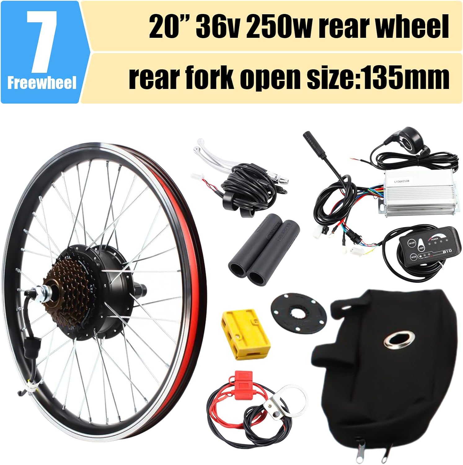Electric Bicycle Motor Kit 48V 1000W Rear Wheel for 20'' Bike P70759