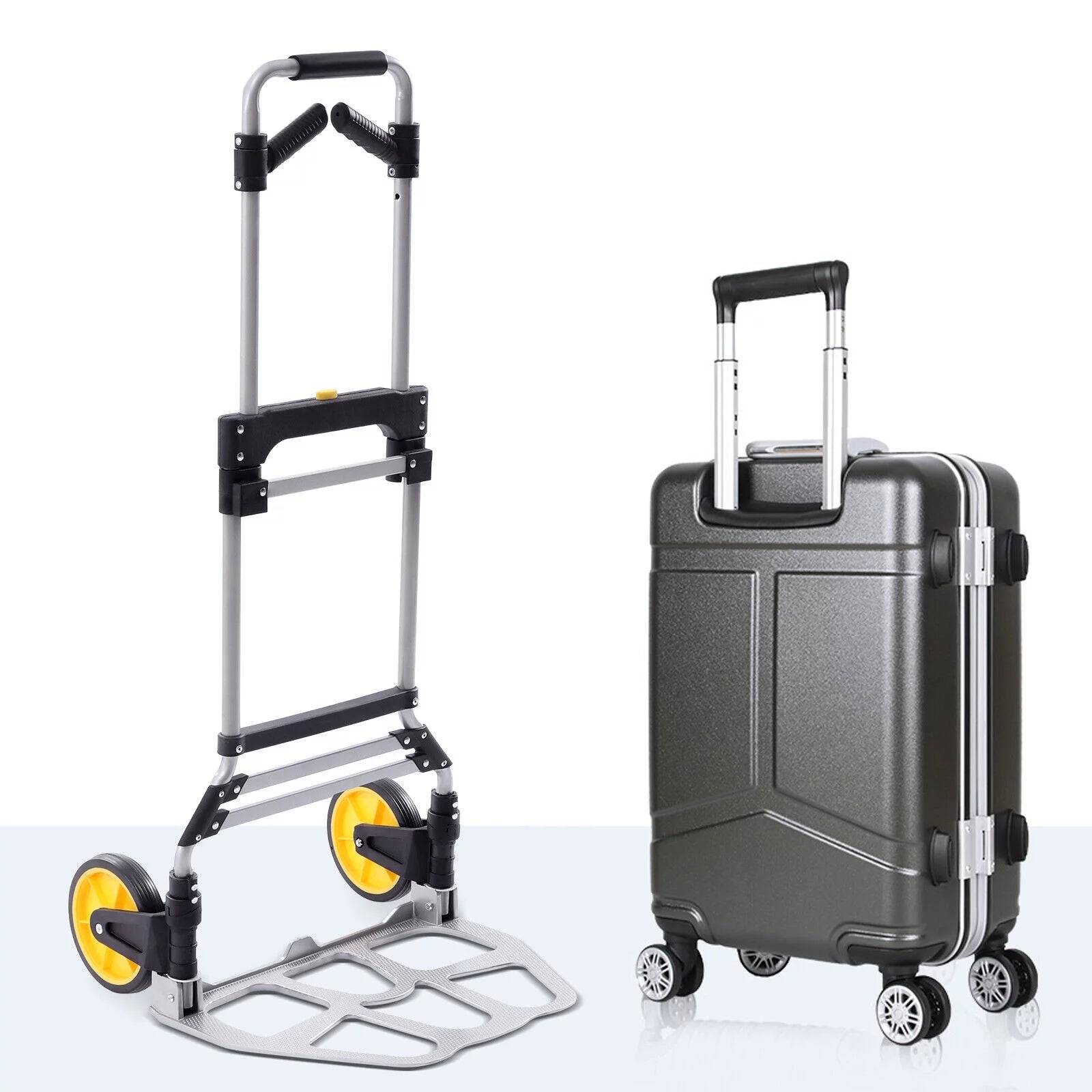 Oukaning Portable Folding Trolley Cart Heavy-Duty Hand Truck 120kg T596467