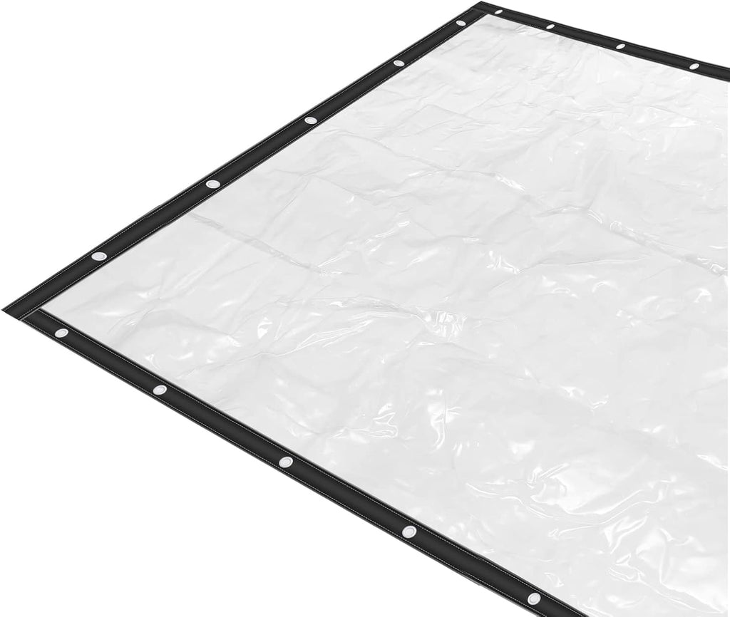 8×20FT Clear PVC Tarp Curtain Waterproof Heavy Duty Patio Enclosure J302