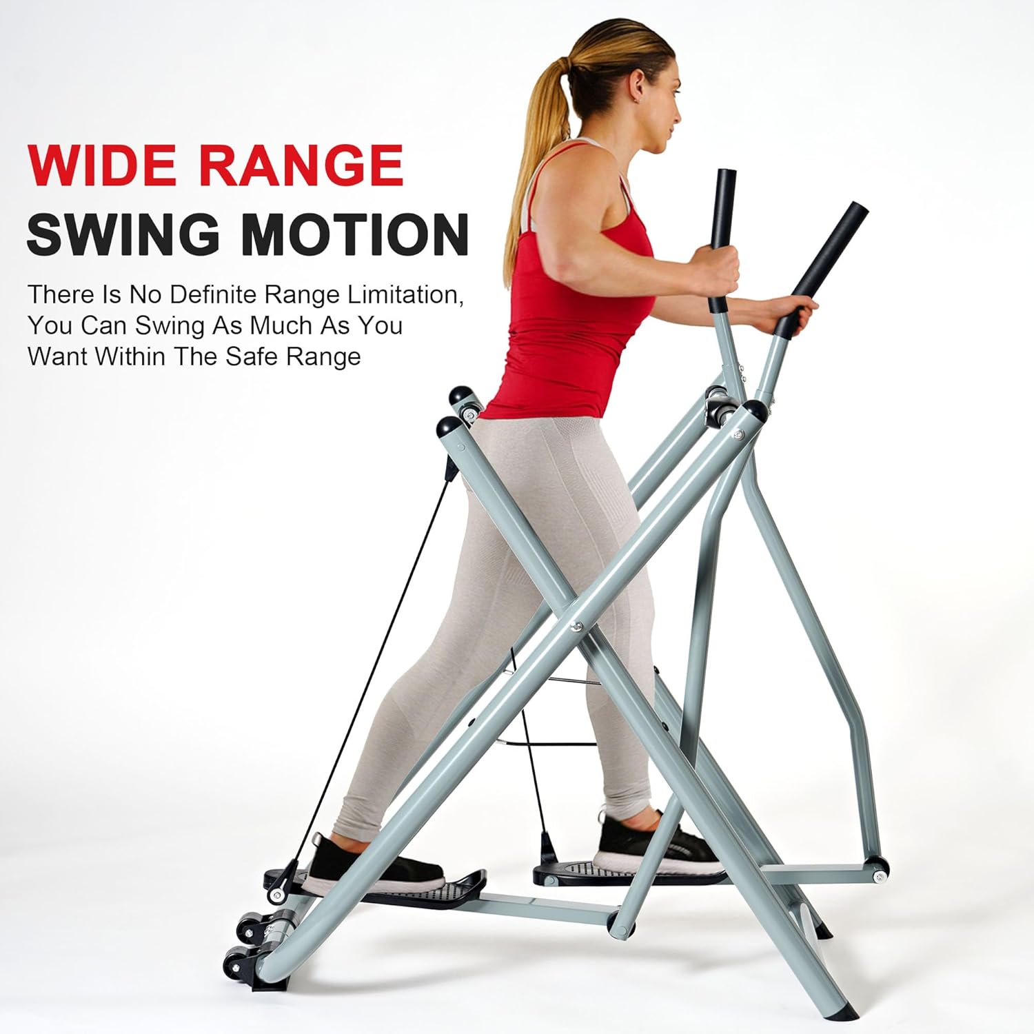 SogesPower Air Walk Trainer Elliptical Machine Glider with Monitor, 330LBS Capacity C6055