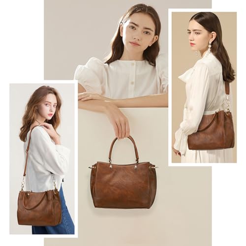 KL928 Women PU Leather Top Handle Satchel Handbag S97299