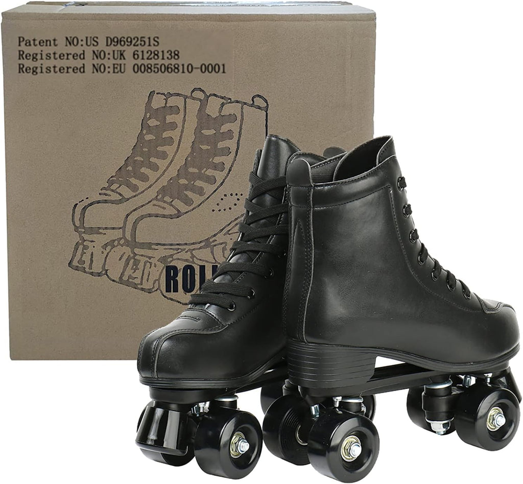 jessie PU Leather Roller Skates for Women Adjustable Four-Wheel T9811