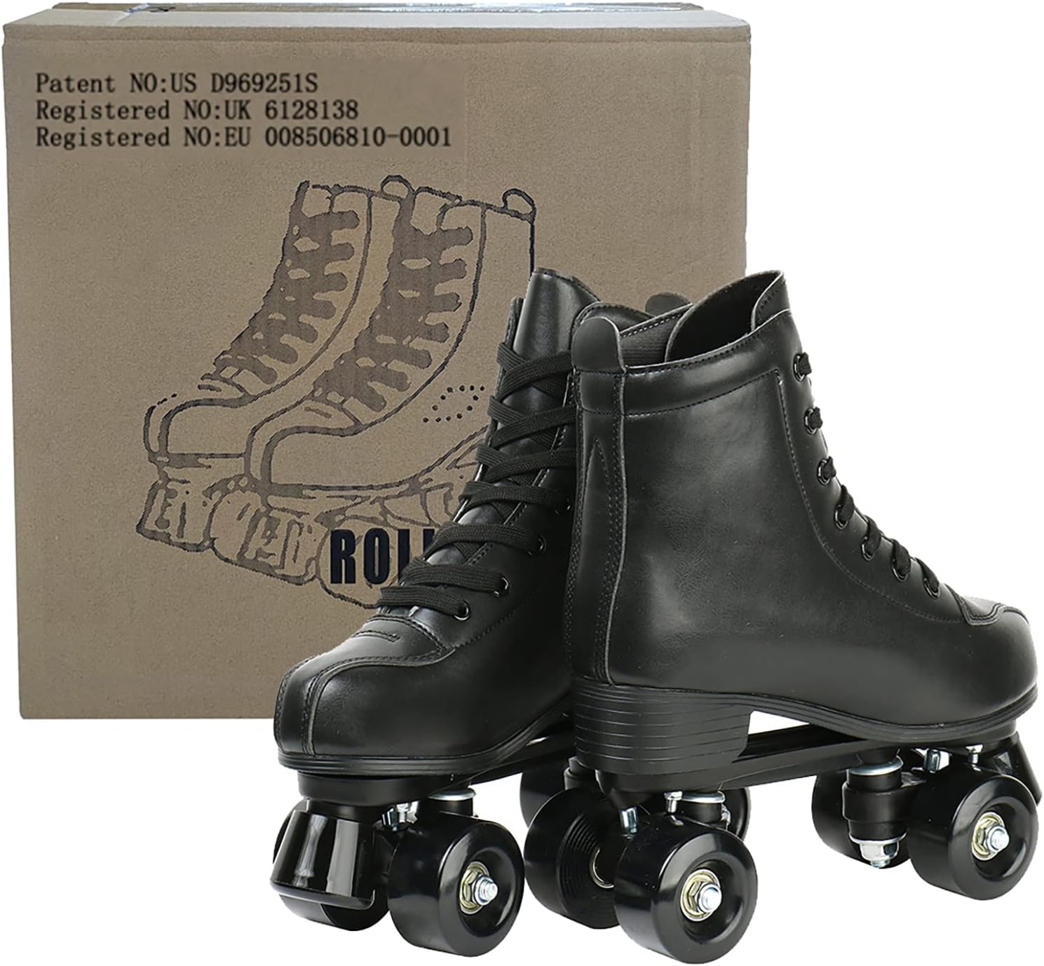 jessie PU Leather Roller Skates for Women Adjustable Four-Wheel T9811