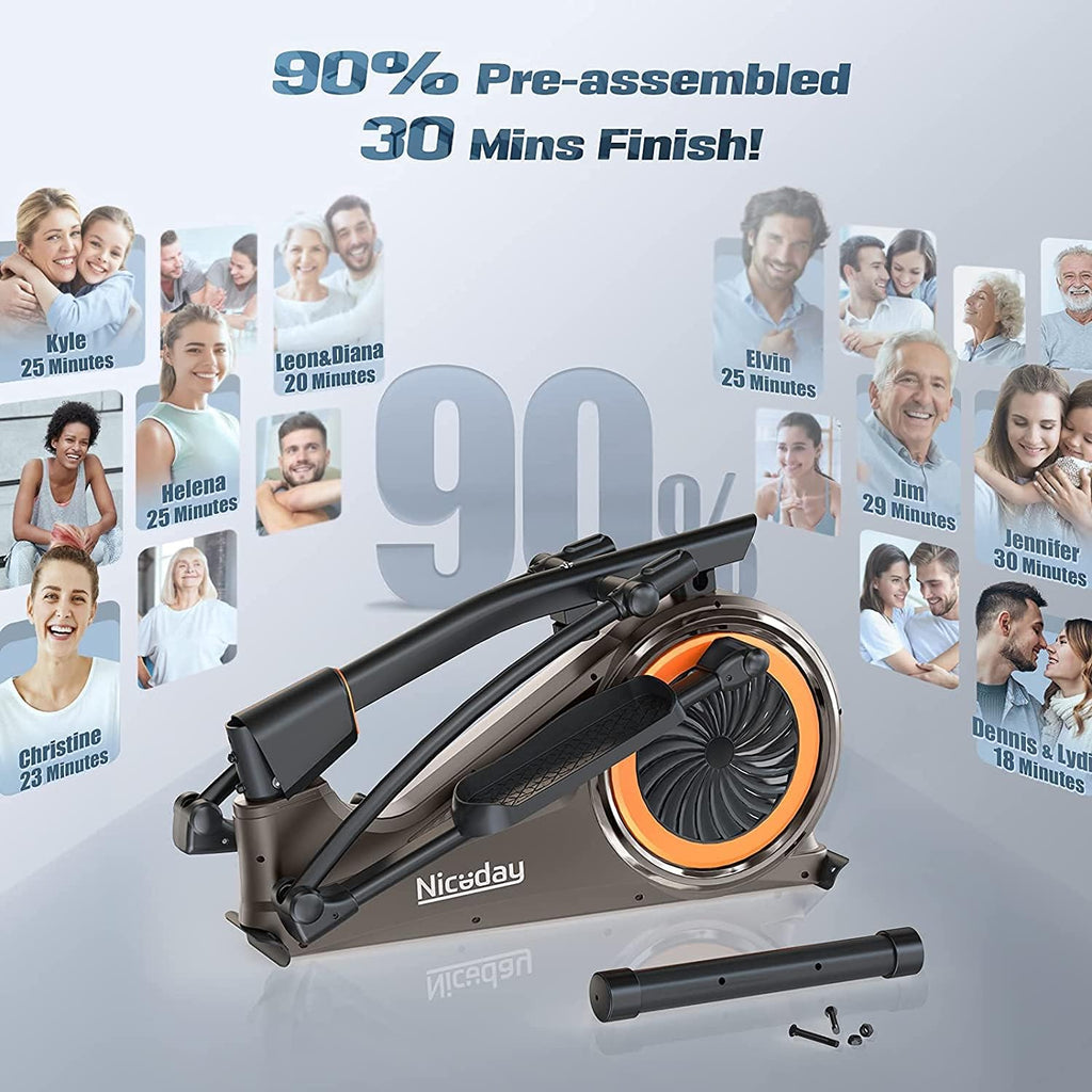 Niceday Elliptical Machine & Recumbent Exercise Bike, 16 Resistance Levels N3285