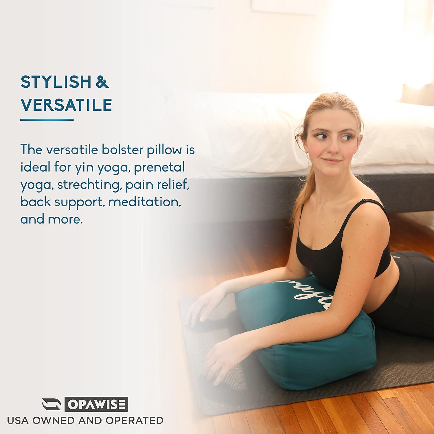Yoga Bolster Pillow with Washable Cover for Restorative Yoga T40367