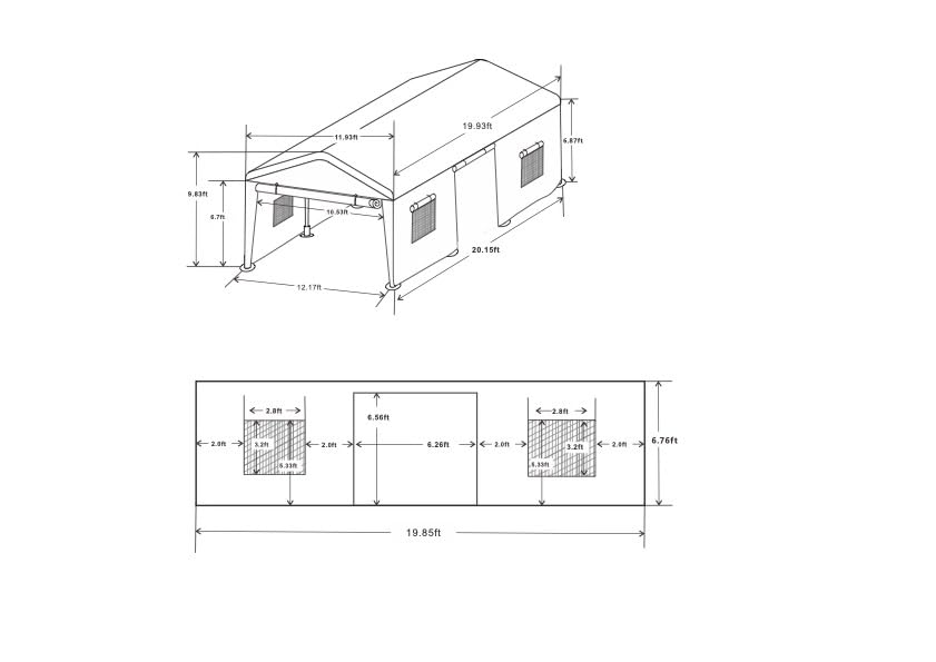 CarPorts 10x20 Heavy Duty Portable Carport Canopy with Sidewalls, Grey Q306