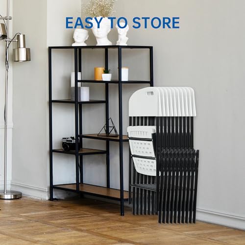 10 Pack White Folding Chairs, Steel, Commercial Grade C14962