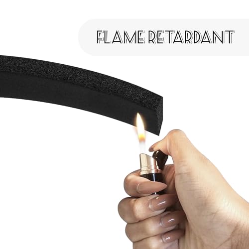 Storystore Foam Insulation Tape Self Adhesive Weather Stripping for Doors and Windows, 1/2In x 1/4In x 33Ft, Black K131