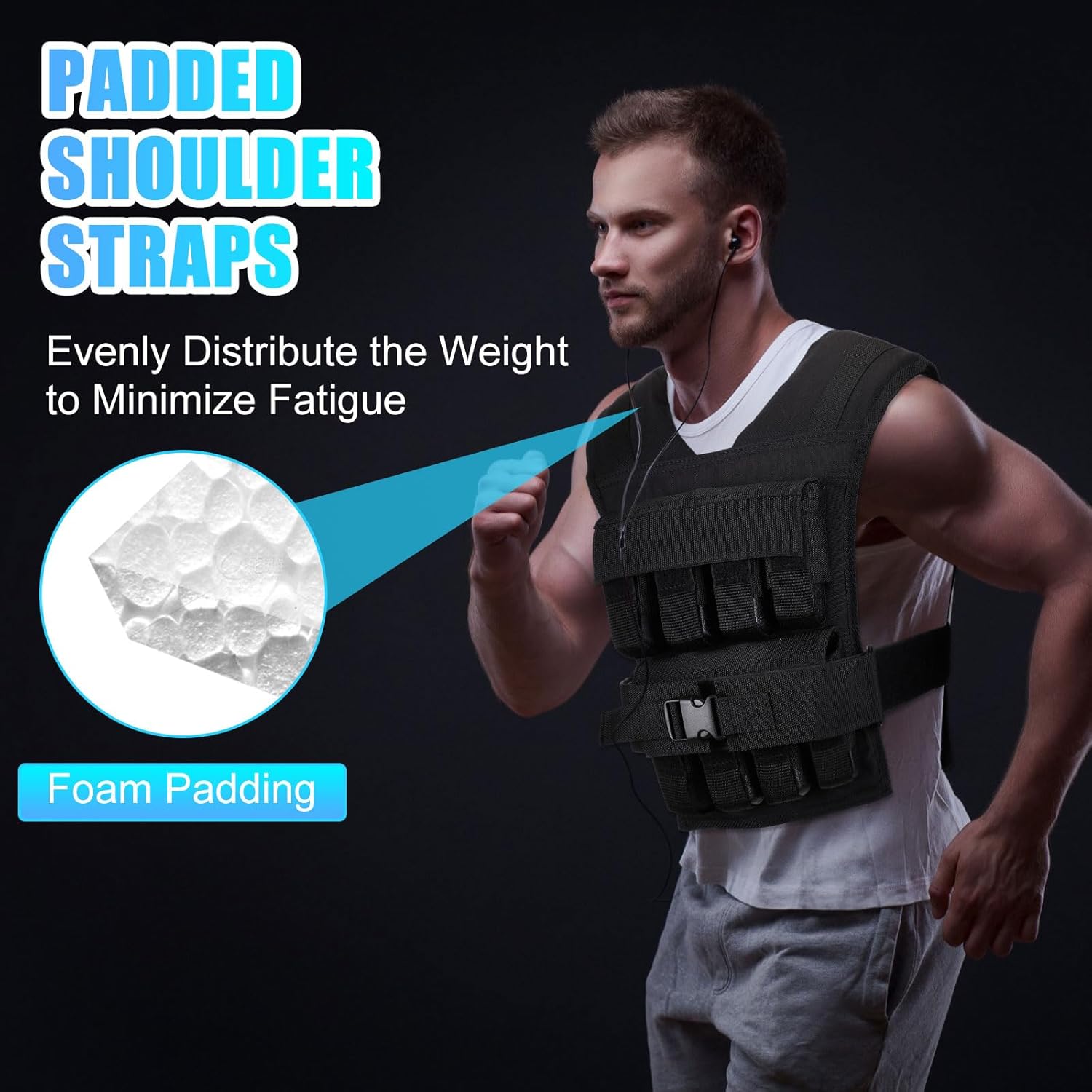 35lbs Adjustable Weighted Vest for Men with Iron Weights R614626