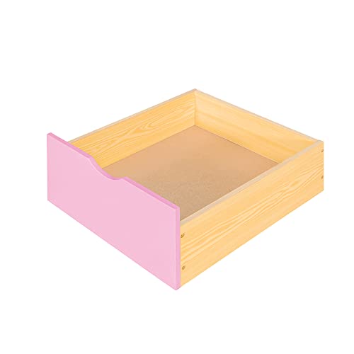 Twin Castle Style Bunk Bed with Slide, Twin-Over-Twin, Solid Wood, Pink M891224