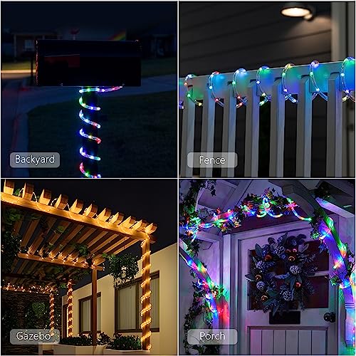 Solar Outdoor Rope Lights 66ft 200LEDs Waterproof for Garden Decor K4283