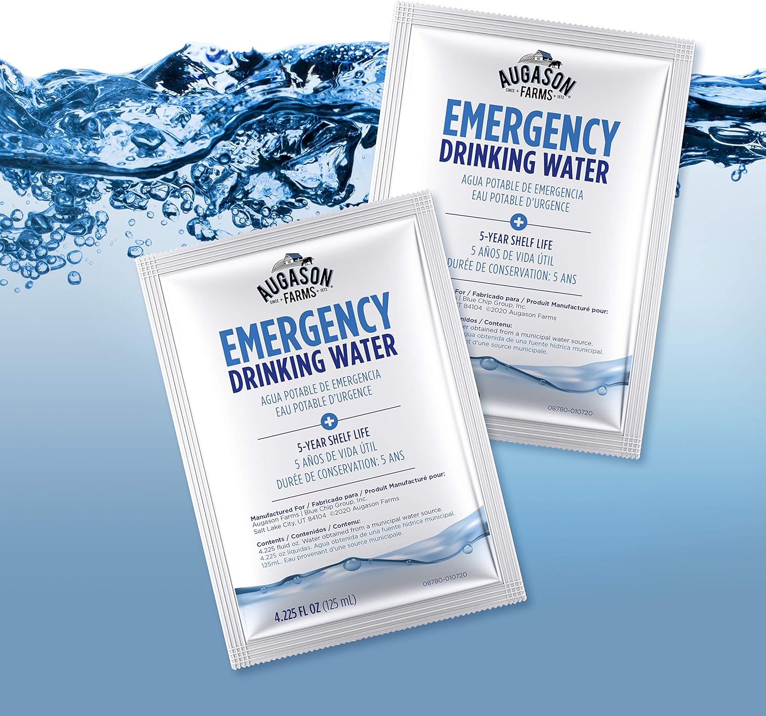 Augason Farms Emergency Drinking Water 4.22 oz (Pack of 100) U355164