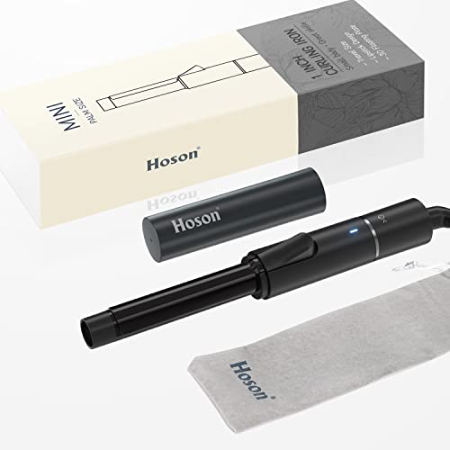 Ceramic Mini 1 Inch Curling Iron for Short Hair, Dual Voltage, Baby Blue Y638277