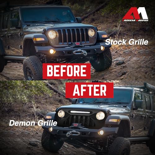 AMERICAN MODIFIED Gladiator Vader Front Grille with Mesh for Jeep Wrangler JL & Gladiator JT V611