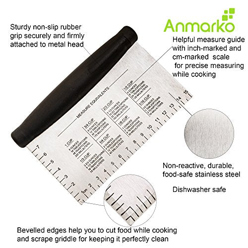 Stainless Steel Griddle Scraper Dough Cutter for Bread and Pizza S5527