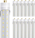 8ft LED Bulbs, 8 Foot LED Shop Light Bulb 72W 6000K 10000lm, Super Bright,T8 T10 T12 V shape FA8 Lights, Clear Cover, F96T12 Bulbs to Replace Fluorescent Light Bulbs(Pack of 12)